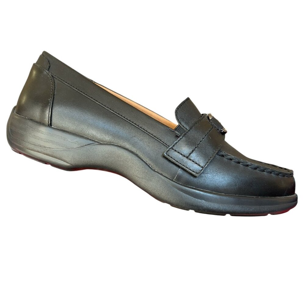 Dr Comfort Mallory Black Leather Horsebit Loafer Orthopedic Shoes Womens 9 XW